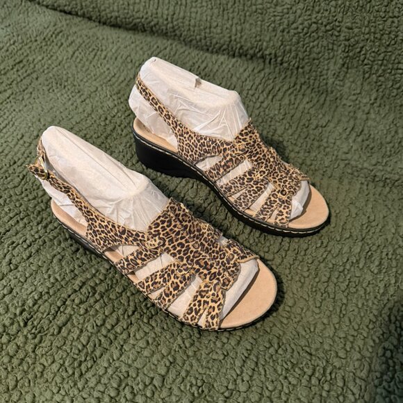 Clarks Collection Leather Sandals Lexi Marigold Cheetah Size 8 - Picture 5 of 5
